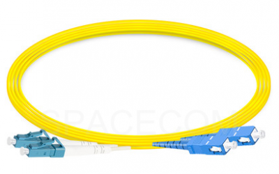 SPACECOM LC/UPC-SC/UPC 單模雙纖光纖跳線-2.0mm LSZH